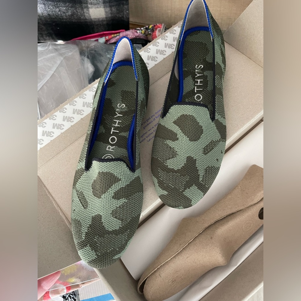 ROTHY’S 'The Loafer' Loafer Flats in Olive Camo Green Women’s Size 6 - Picture 8 of 16